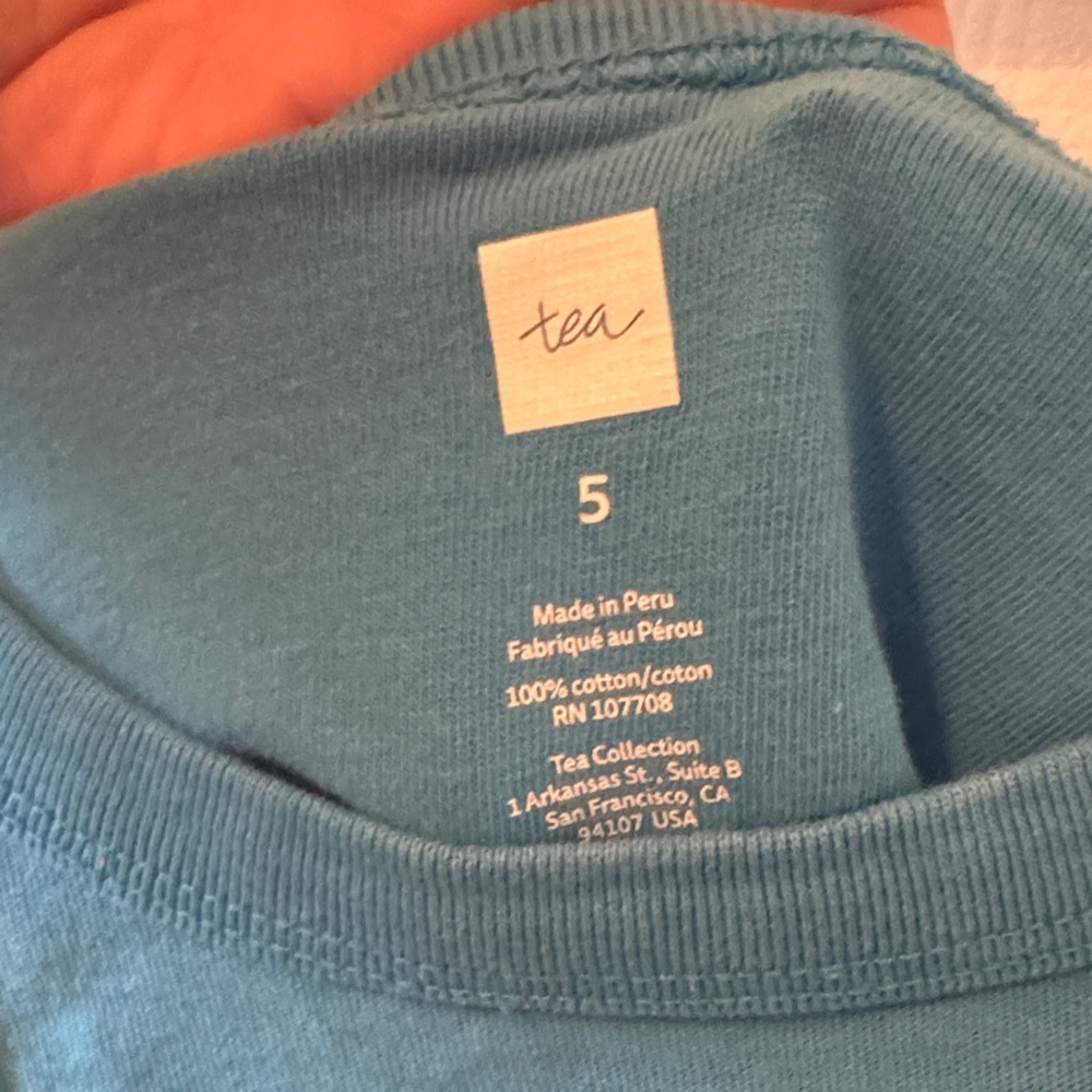 Tea Collection Blue Long-Sleeve Tee with Gray Layered Sleeves and Robot Graphic - Picture 2 of 8